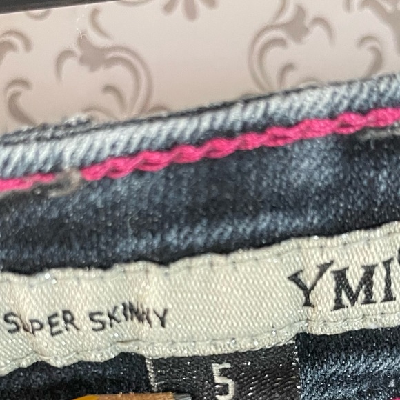 YMI Super Skinny Foxy Jeans size 5 Dark Blue pants Stretch Denim Womens JRs * - Picture 8 of 13